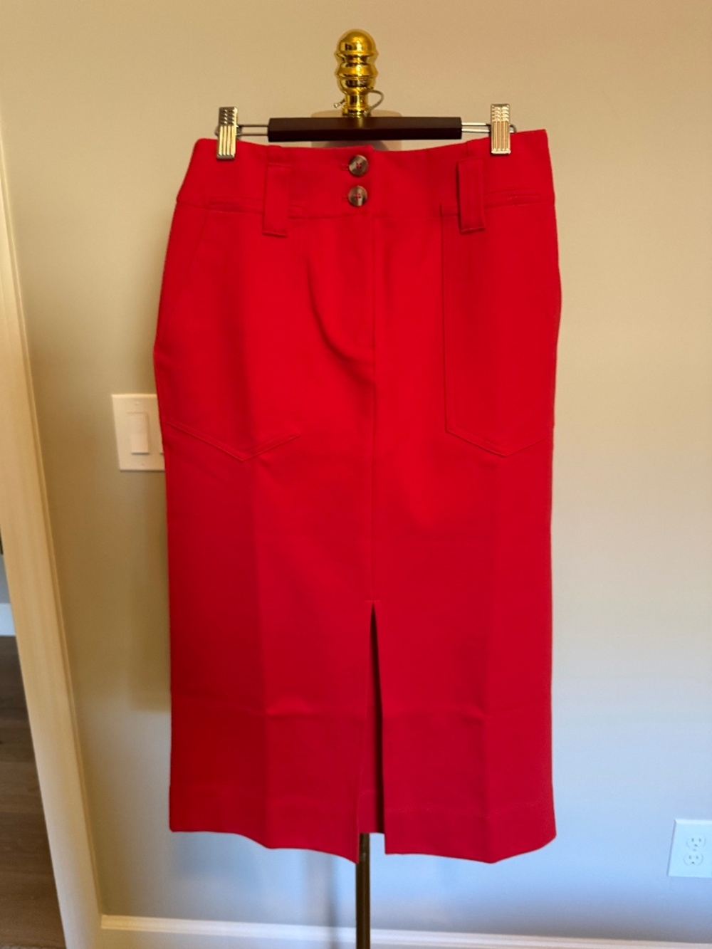 Anthropologie Maeve Red Ponte Skirt